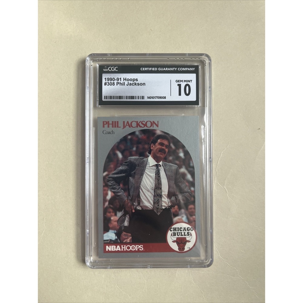 1990-91 NBA Hoops Phil Jackson #308 CGC 10 GEM MINT !!!!!!!!!!!!! Crazy!!!!!!